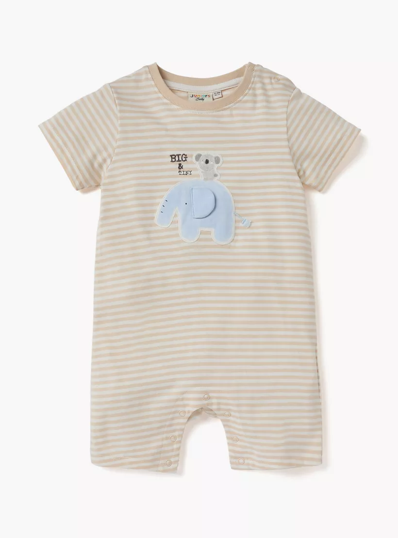 Juniors Applique Detail Romper with Short Sleeves - Set of 2-3