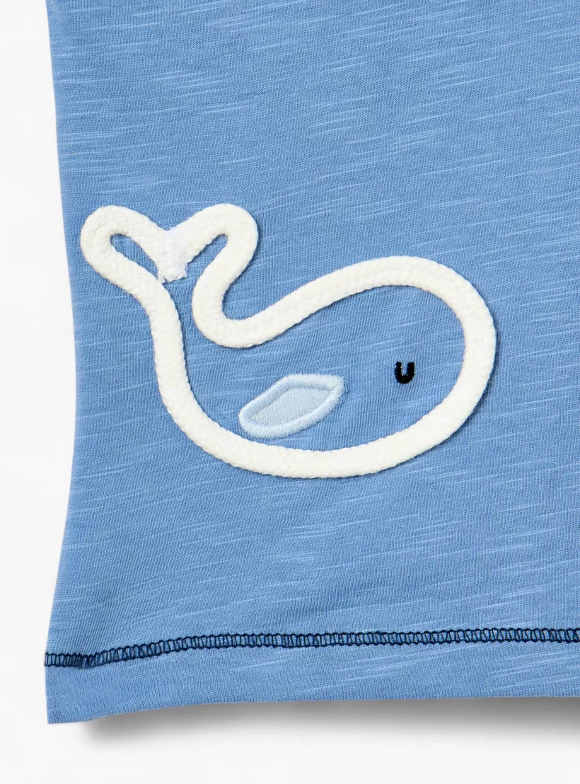 Juniors Applique Detail T-shirt with Short Sleeves-3