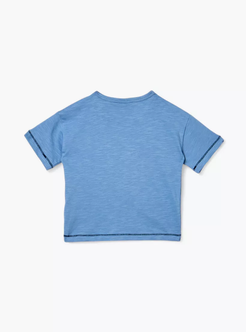 Juniors Applique Detail T-shirt with Short Sleeves-4