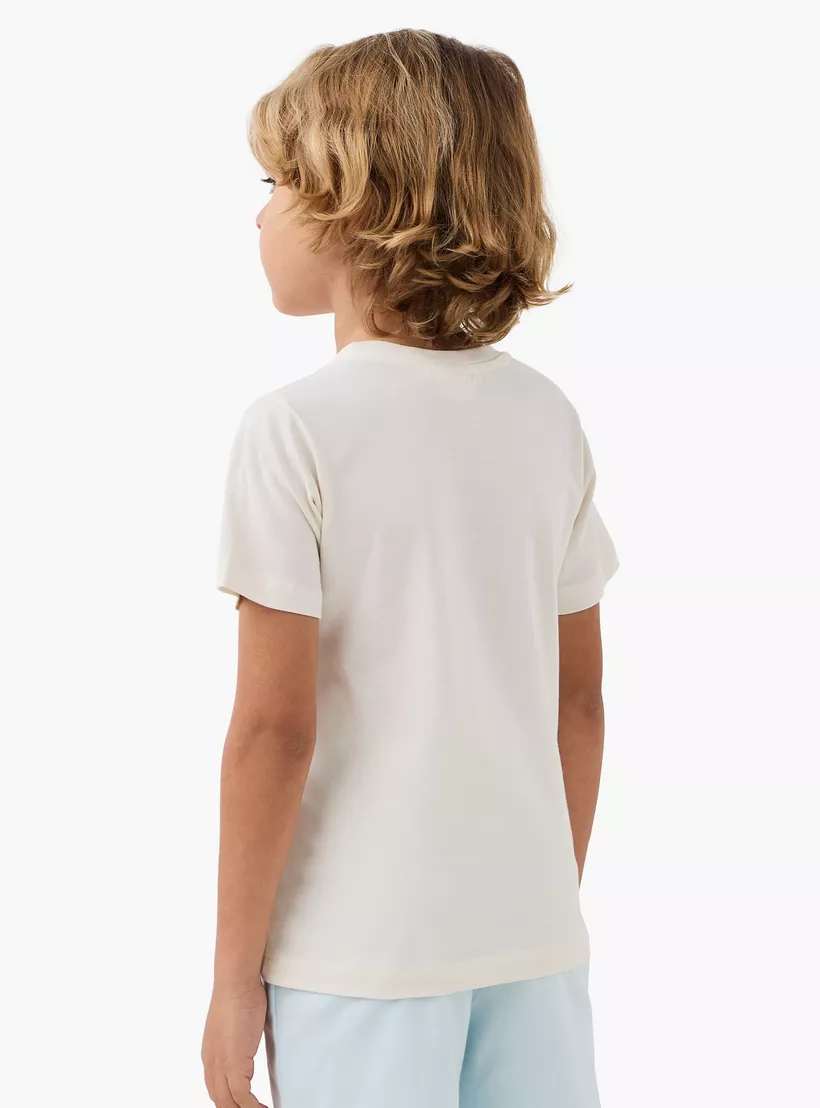 Juniors Dino Print Crew Neck T-shirt with Short Sleeves-3