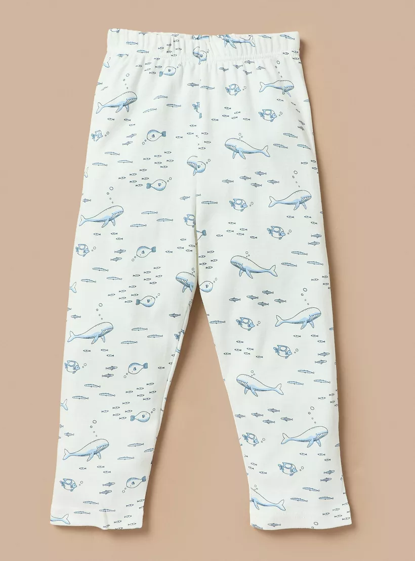 Juniors Fish Print Shirt and Pyjama Set-3