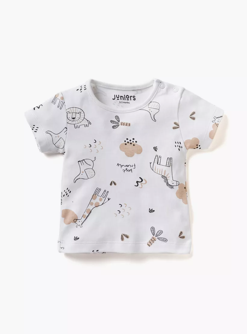 Juniors Lion Applique Detail Dungaree and T-shirt Set-2