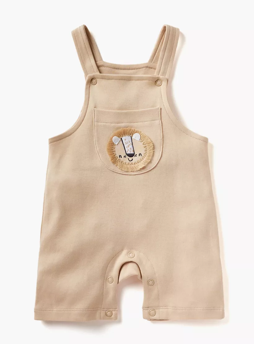 Juniors Lion Applique Detail Dungaree and T-shirt Set-3