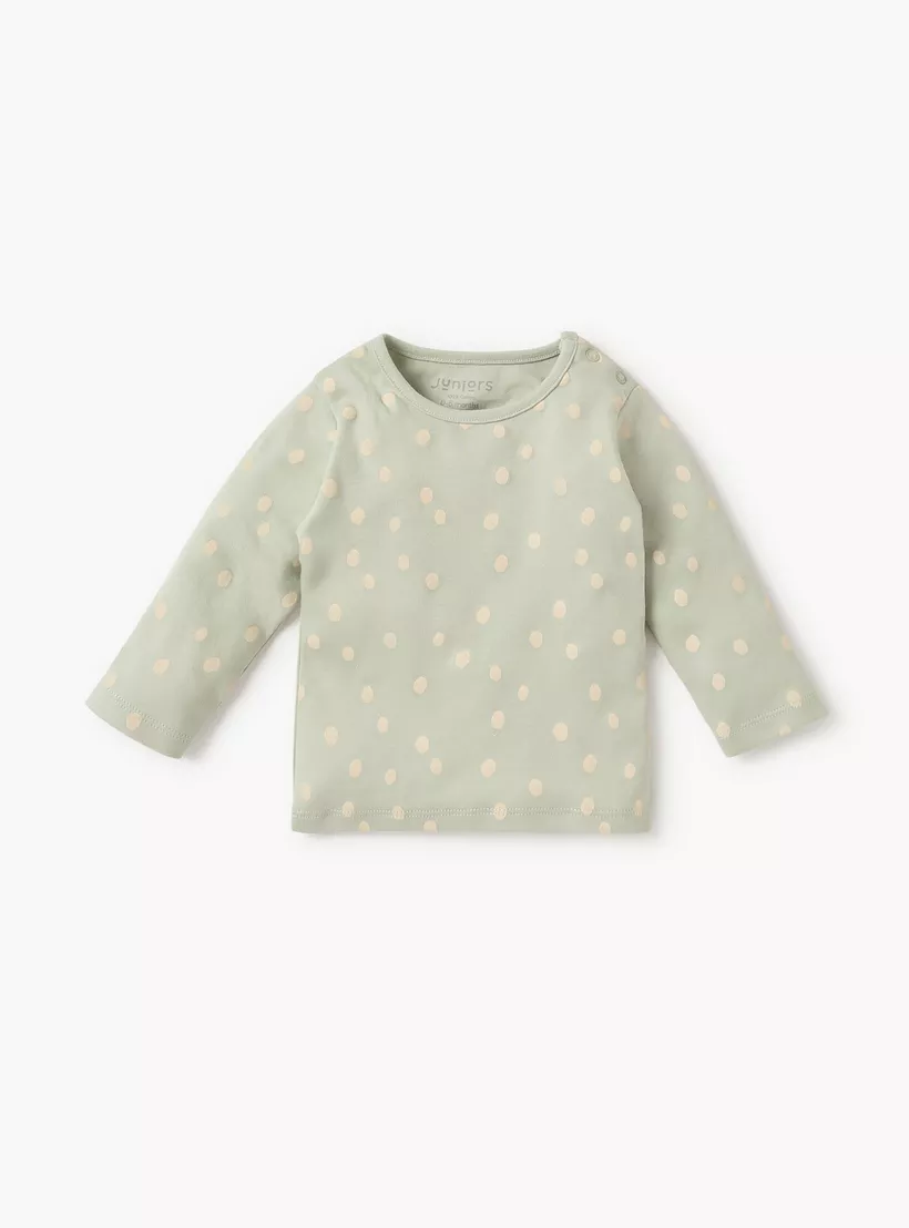 Juniors Polka Dot Print T-shirt and Pyjama Set-2