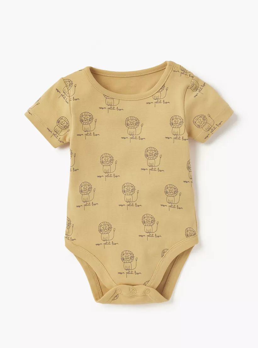 Juniors Printed Bodysuit with Short Sleeves - Set of 5-2