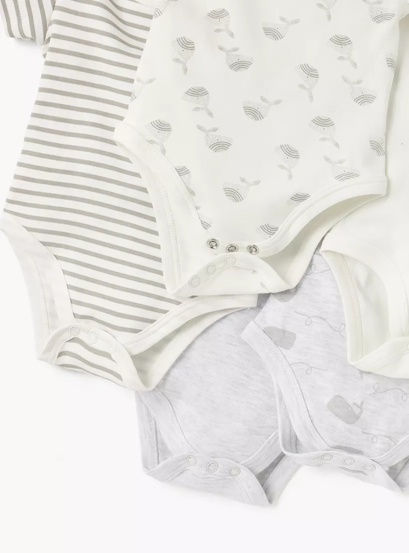 Juniors Printed Bodysuit with Short Sleeves - Set of 5-3