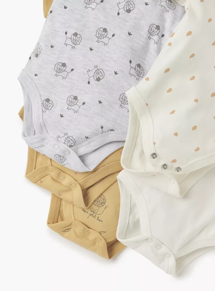 Juniors Printed Bodysuit with Short Sleeves - Set of 5-4