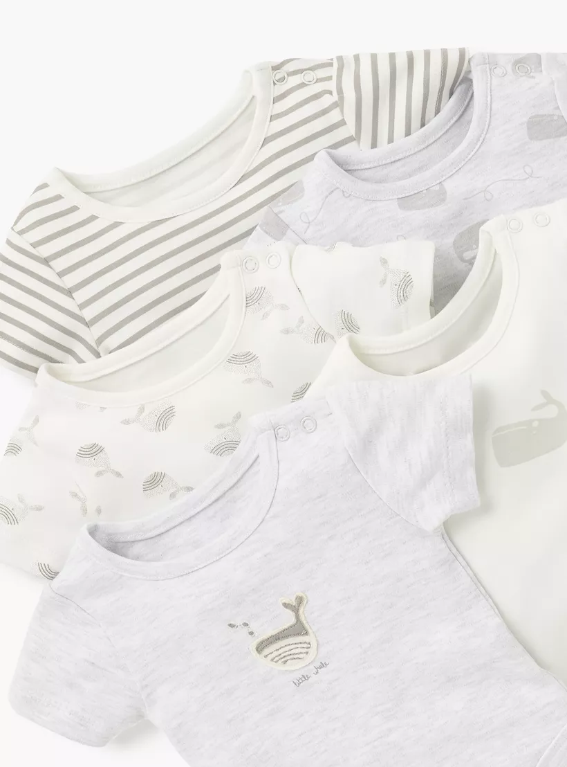 Juniors Printed Bodysuit with Short Sleeves - Set of 5-4
