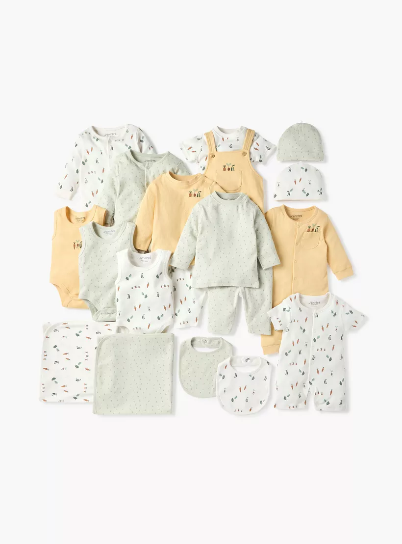 Juniors Printed Long Sleeve Sleepsuit and Romper Set-4