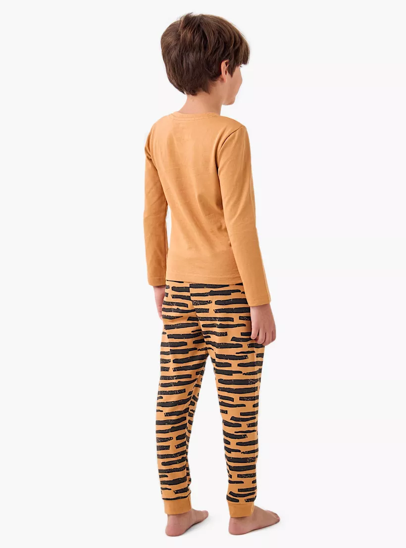 Juniors Printed Long Sleeves T-shirt and Pyjamas - Set of 3-4