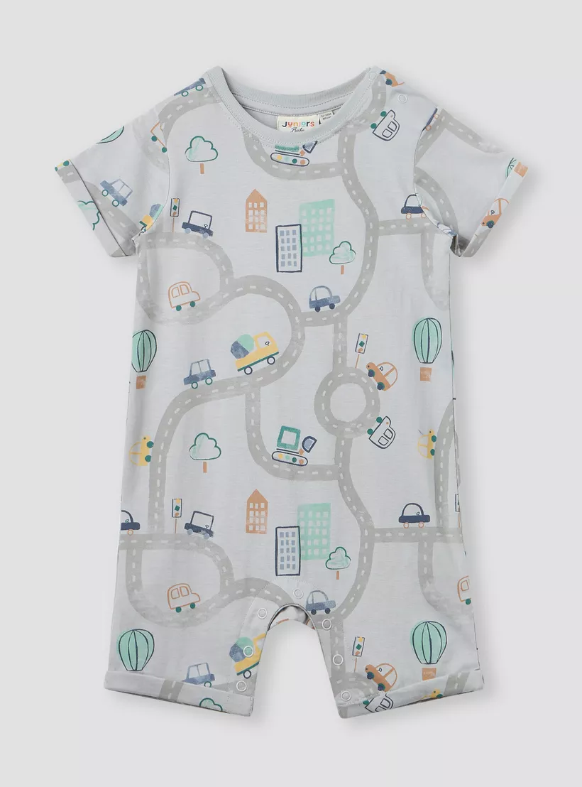 Juniors Printed Romper with Short Sleeves - Set of 2-2
