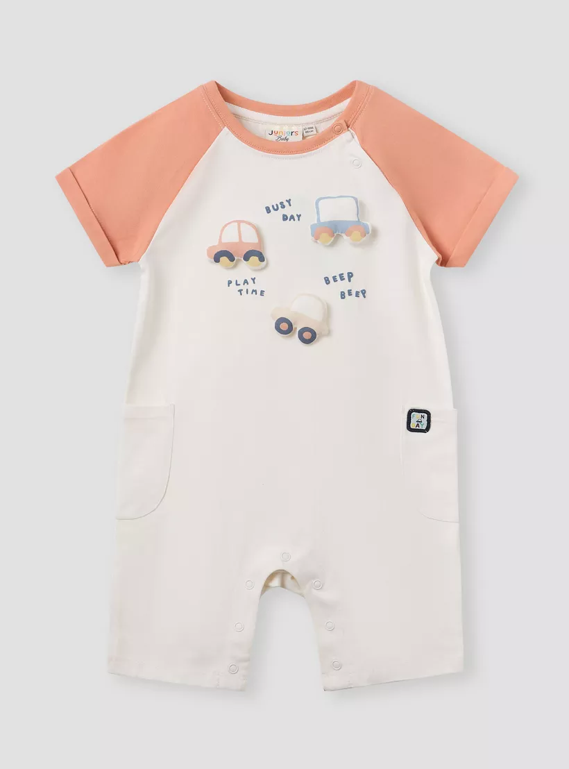 Juniors Printed Romper with Short Sleeves - Set of 2-3