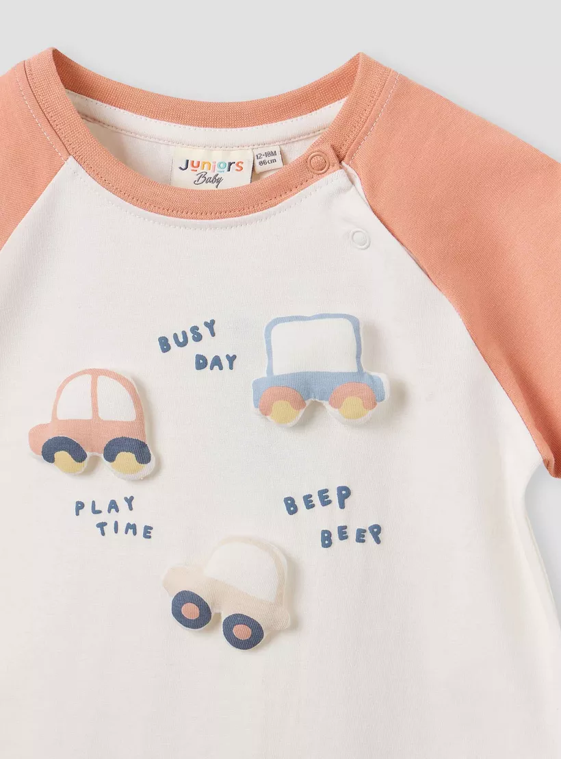 Juniors Printed Romper with Short Sleeves - Set of 2-4
