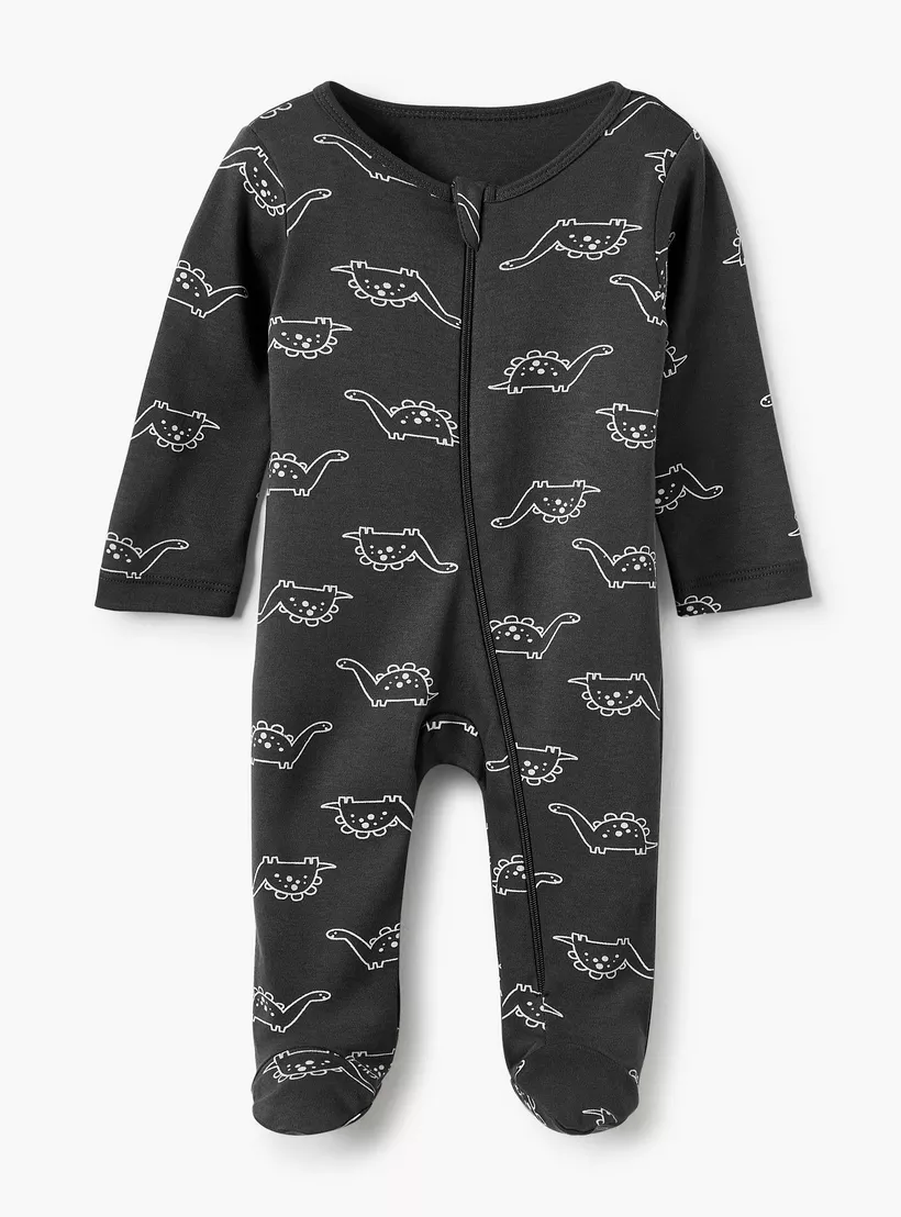 Juniors Printed Round Neck Sleepsuit with Zip Closure - Set of 5-4