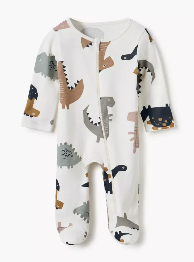 Juniors Printed Round Neck Sleepsuit with Zip Closure - Set of 5-5