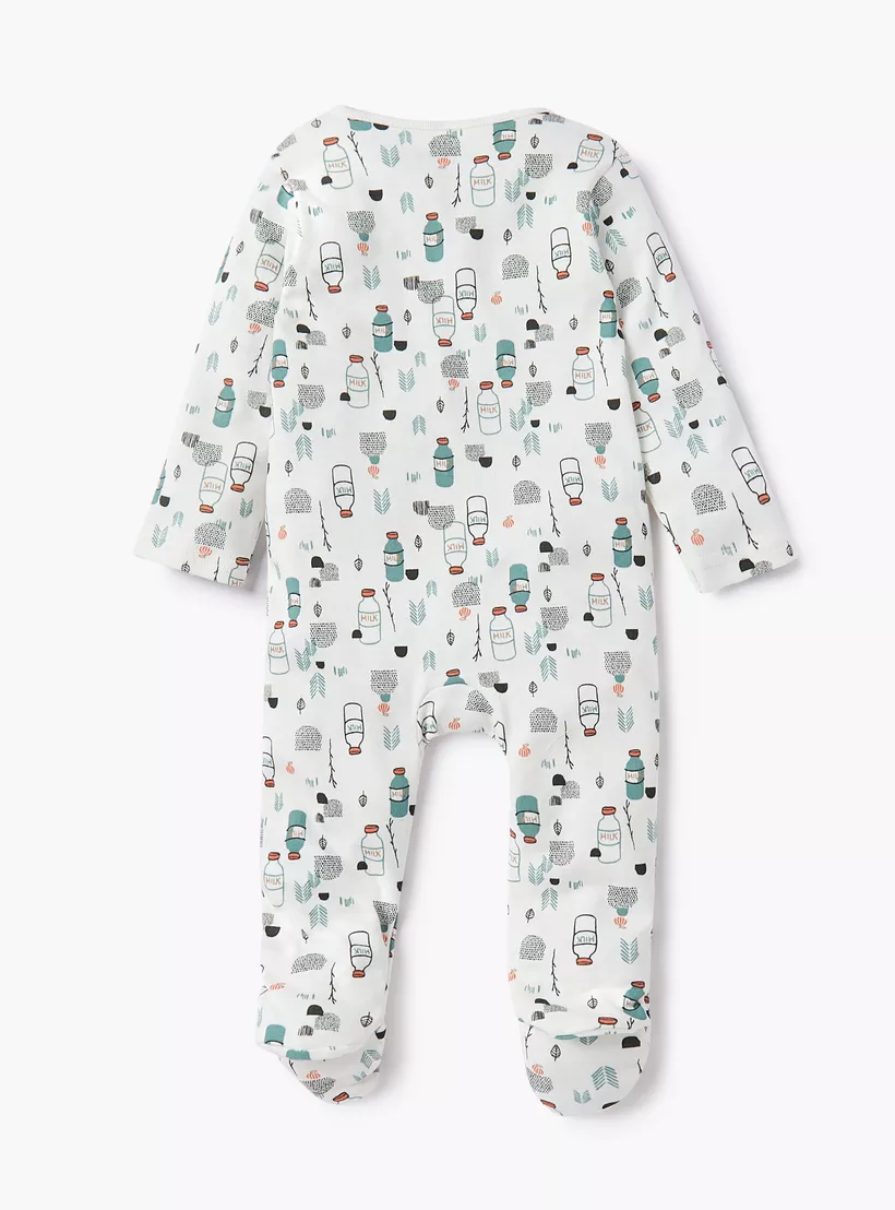 Juniors Printed Sleepsuit with Zip Closure-2