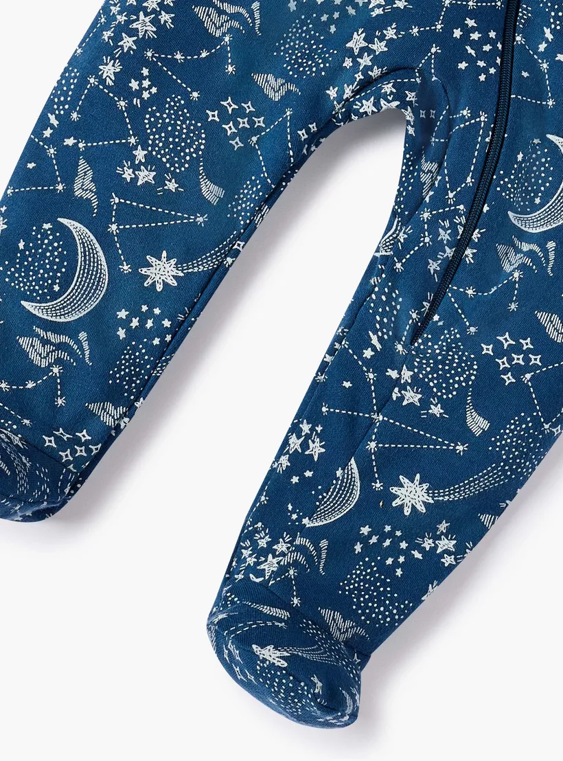 Juniors Printed Sleepsuit with Zip Closure-4