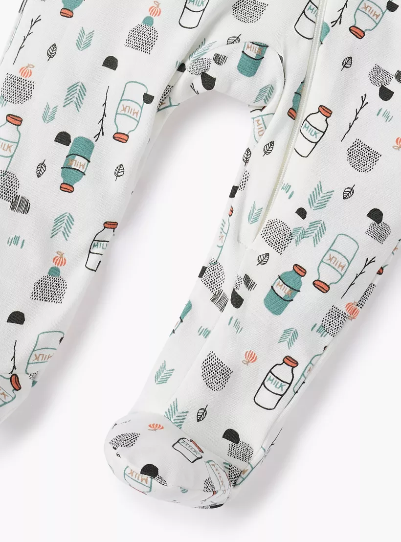 Juniors Printed Sleepsuit with Zip Closure-4
