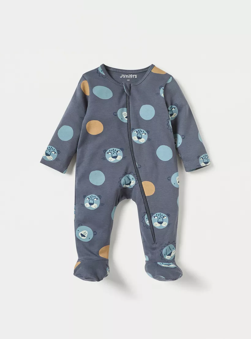 Juniors Printed Sleepsuit with Zip Closure - Set of 3-2