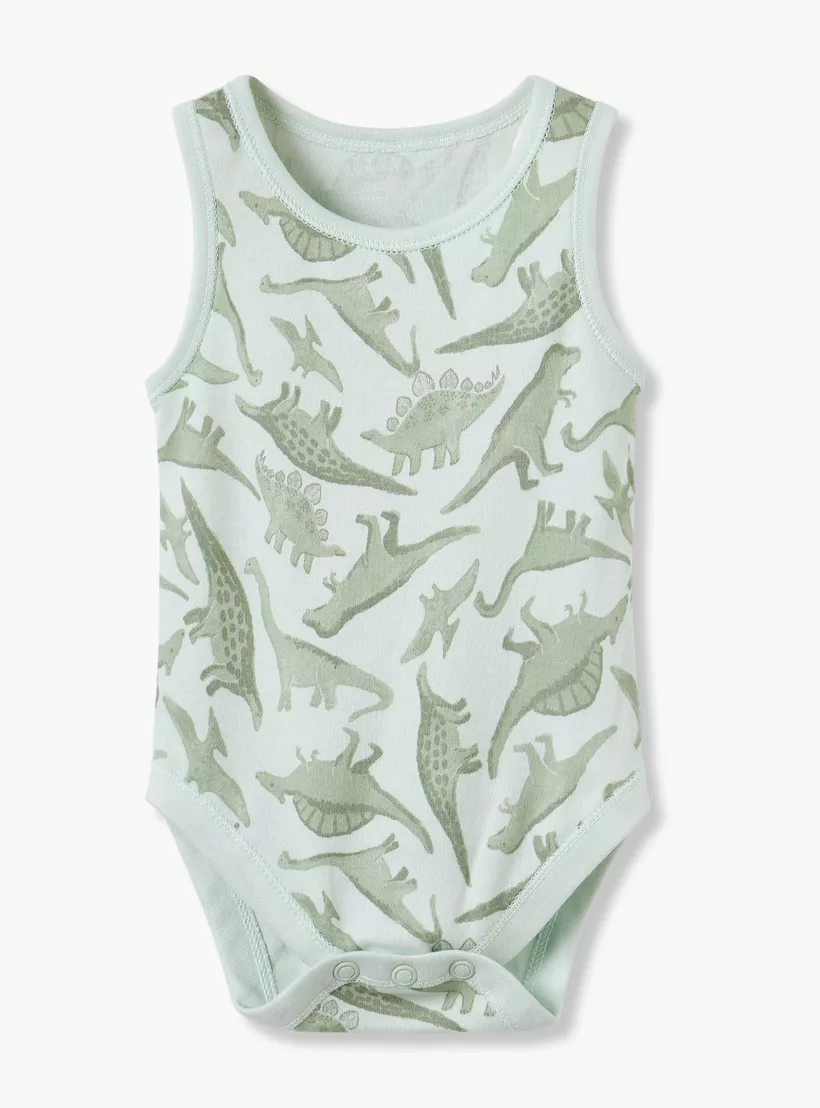 Juniors Printed Sleeveless Bodysuit with Button Closure - Set of 5-3