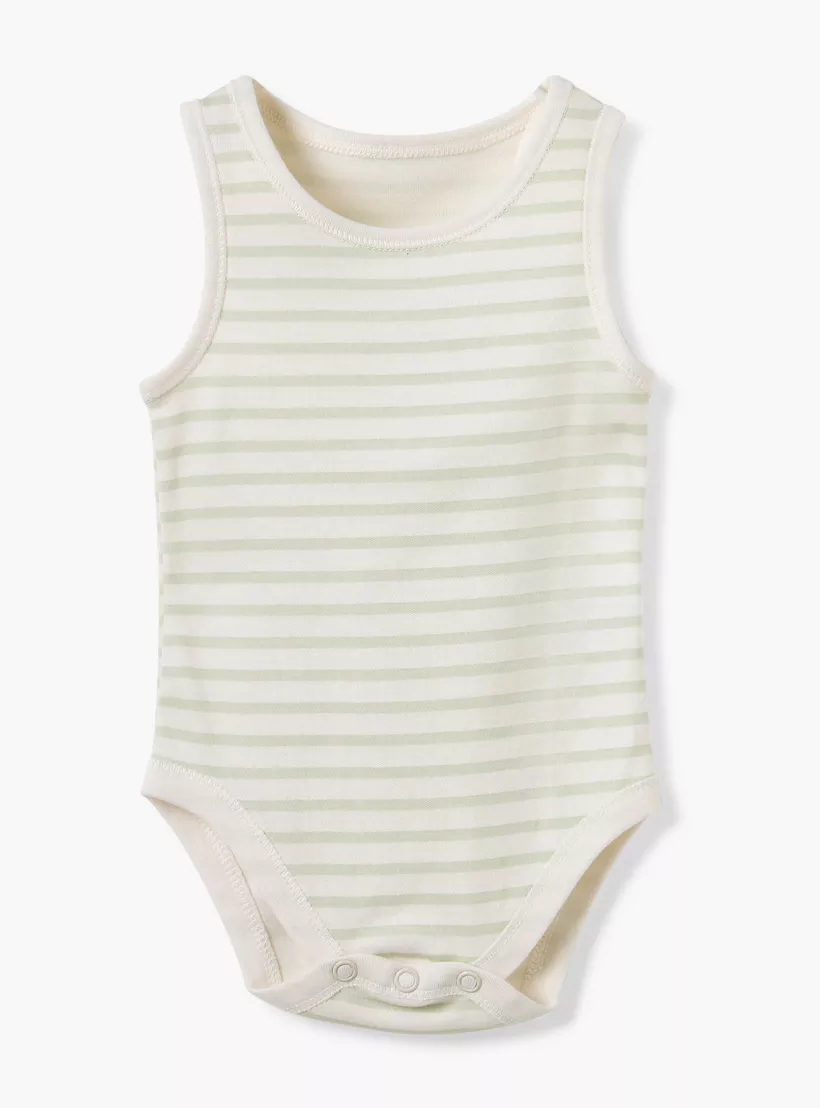 Juniors Printed Sleeveless Bodysuit with Button Closure - Set of 5-4
