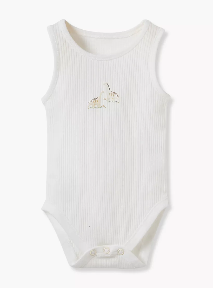 Juniors Printed Sleeveless Bodysuit with Button Closure - Set of 5-5