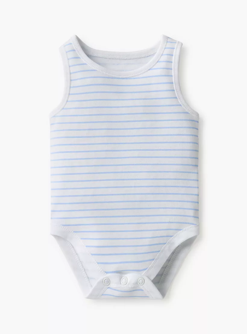 Juniors Printed Sleeveless Bodysuit with Button Closure - Set of 7-3