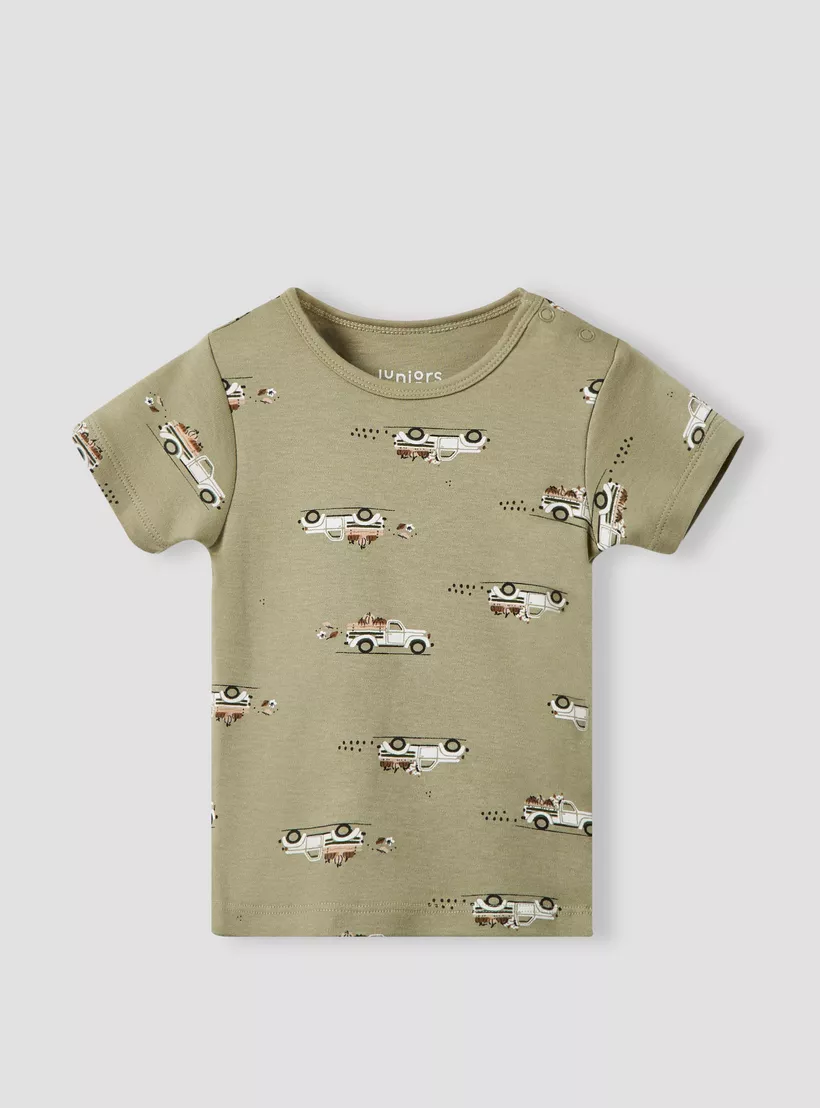 Juniors Printed T-shirt and Dungaree Set-2