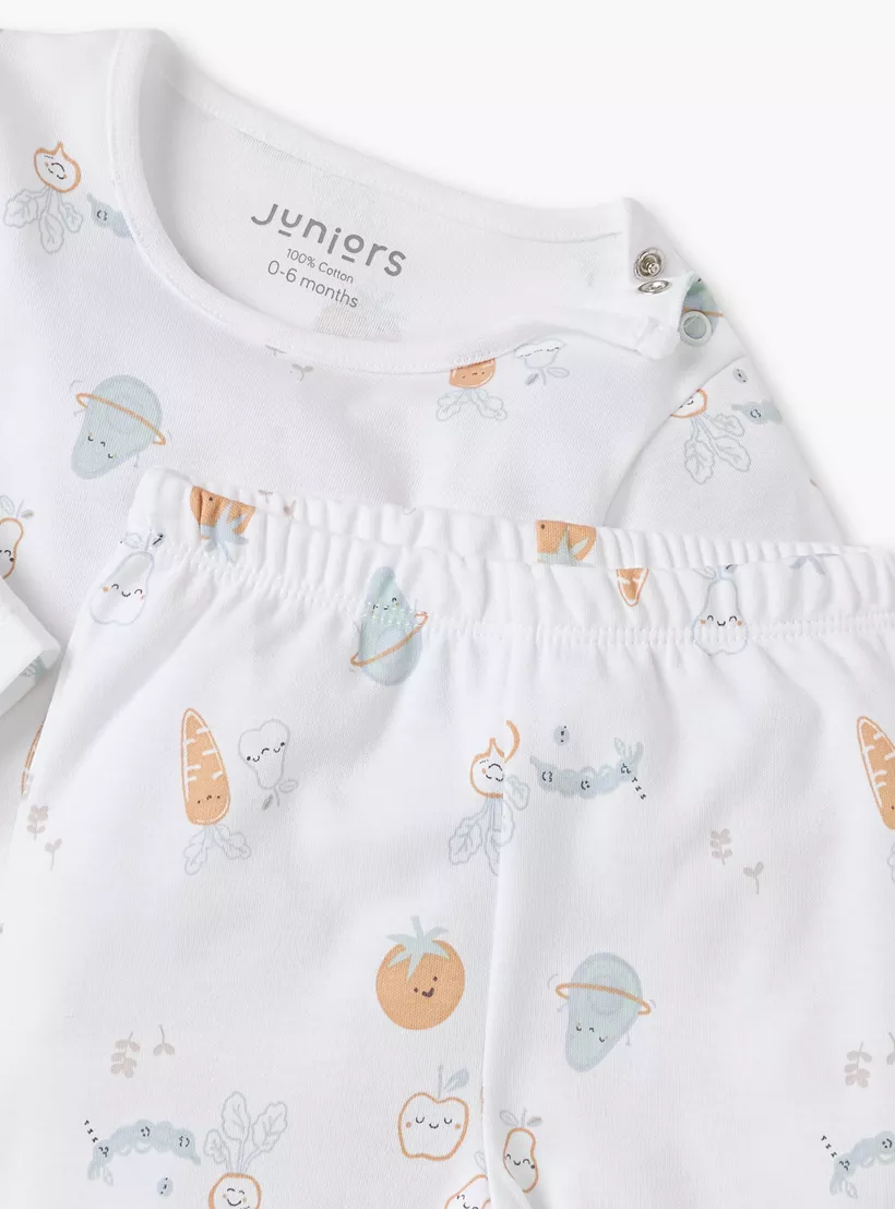 Juniors Printed T-shirt and Pyjama Set-4