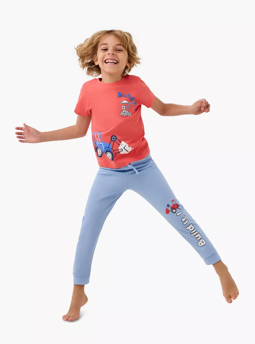 Juniors Printed T-shirt and Pyjamas - Set of 3-4