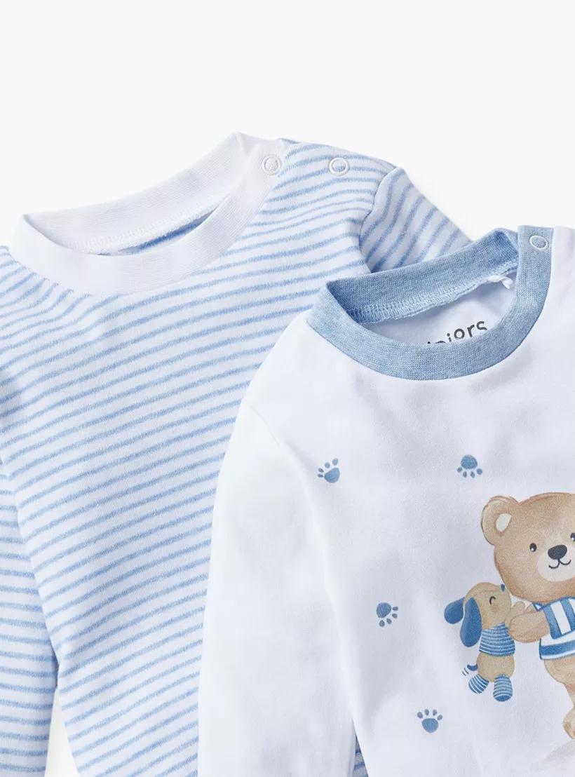Juniors Printed T-shirt with Pyjama - Set of 2-4