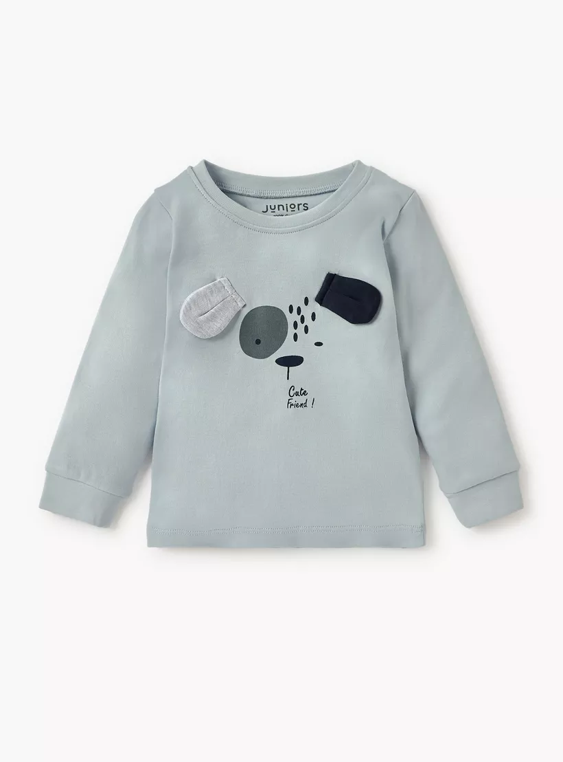 Juniors Printed Top and Pyjama Set-2