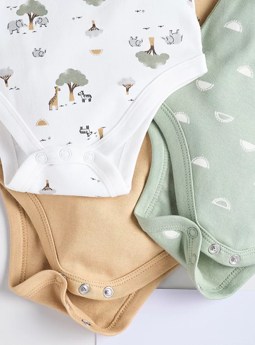 Juniors Safari Print Bodysuit - Set of 3-3