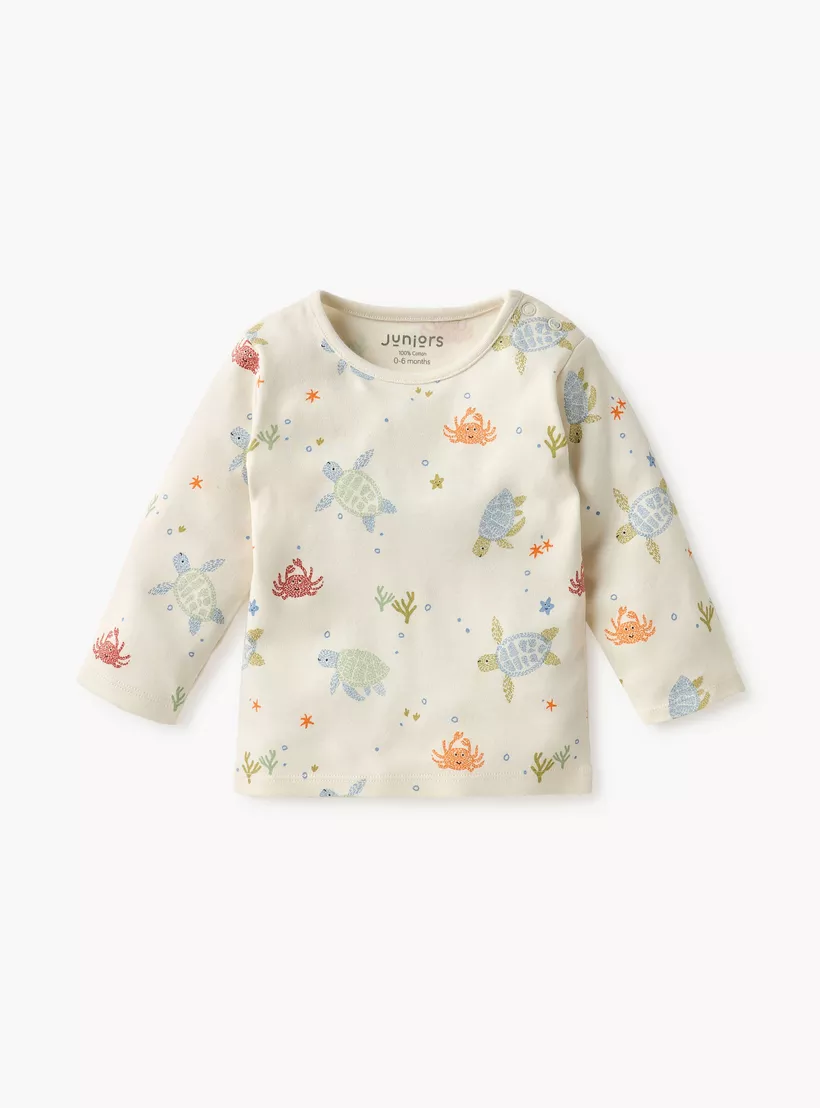 Juniors Sea Animal Print T-shirt and Pyjama Set-2