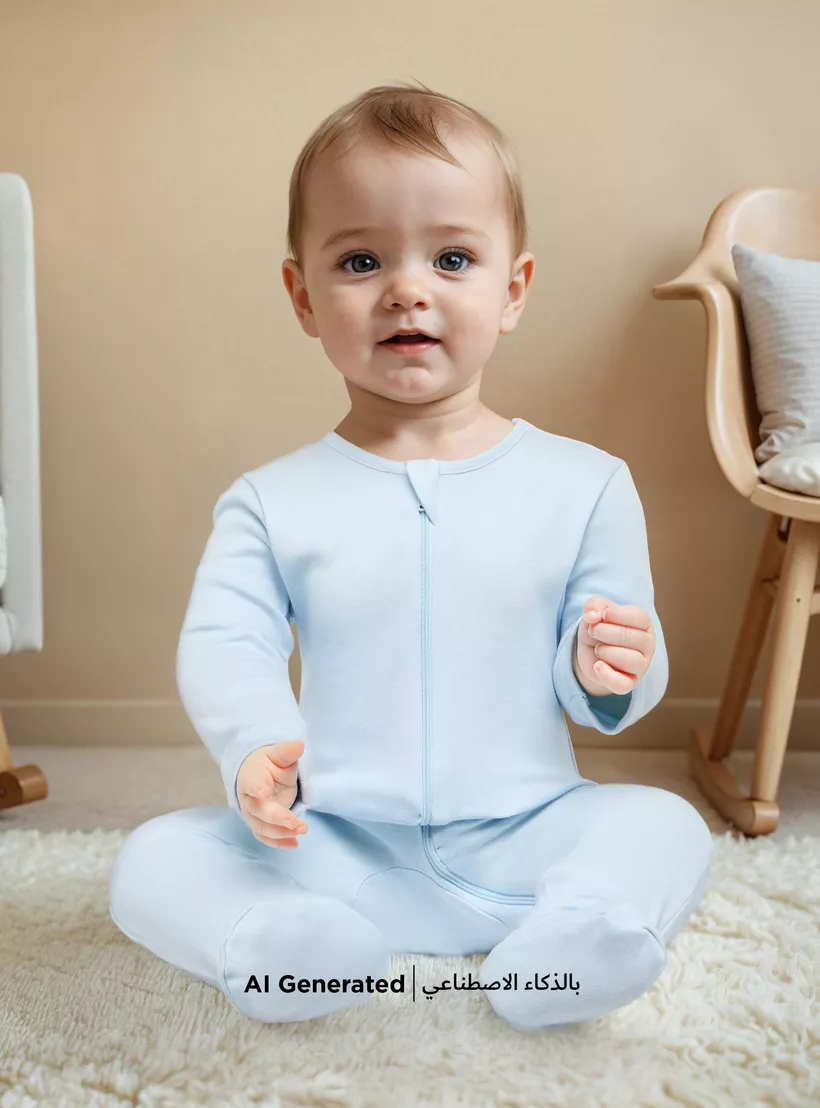 Juniors Solid Closed Feet Sleepsuit with Zip Closure - Set of 3-4