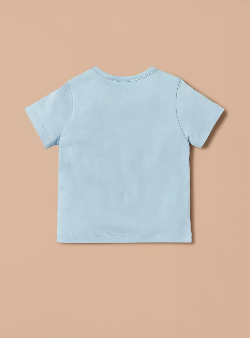 Juniors Solid T-shirt with Short Sleeves-3