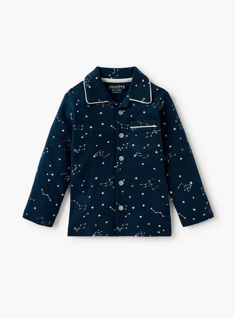 Juniors Star Print Shirt and Pyjama Set-3