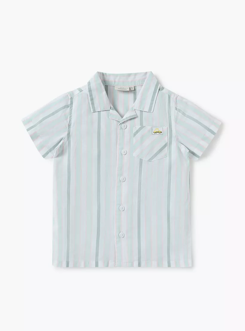 Juniors Striped Shirt and Shorts Set-2