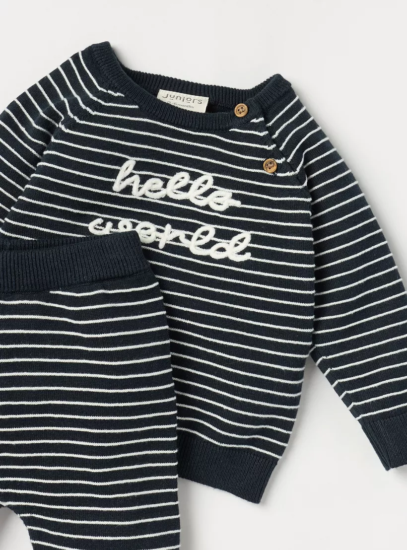 Juniors Striped Sweatshirt and Pyjama Set-4
