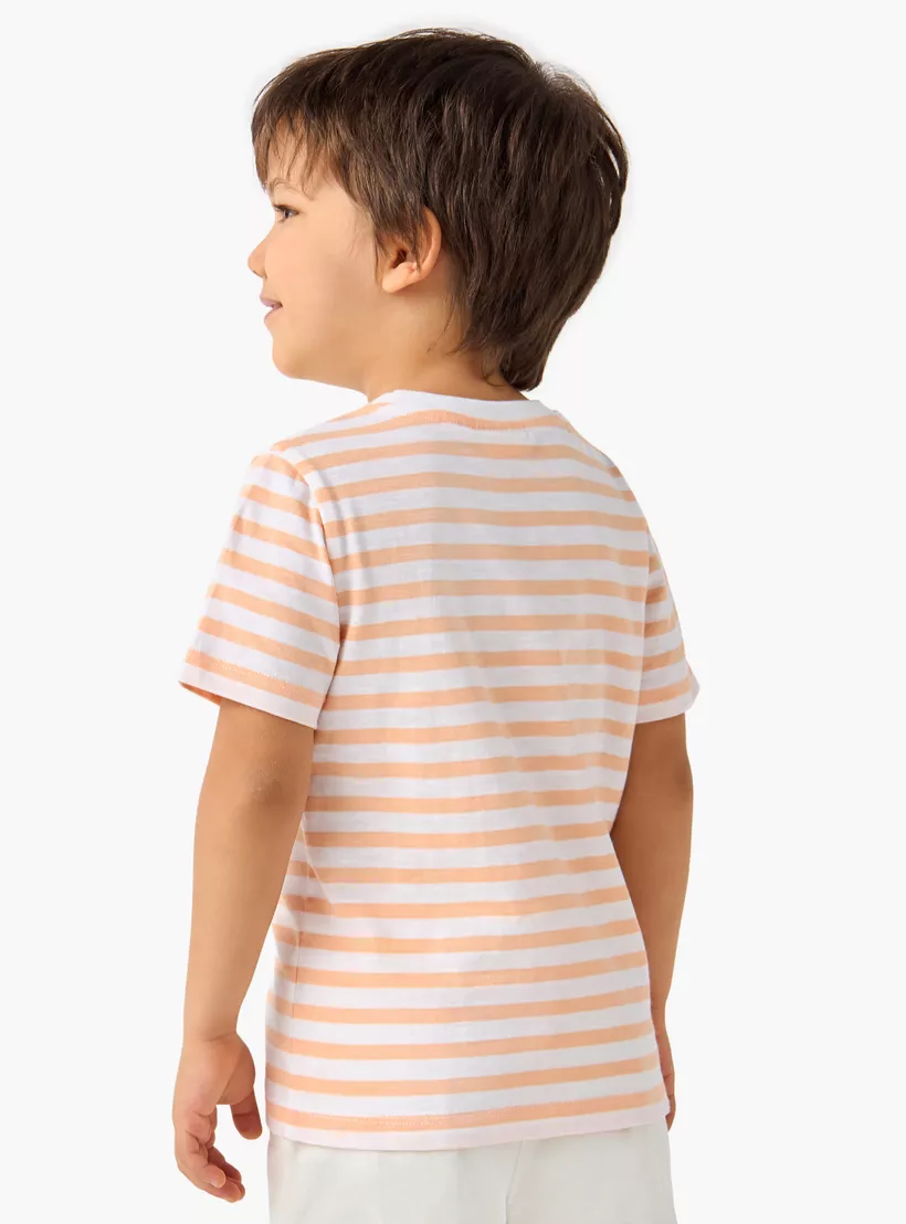 Juniors Striped T-shirt with Short Sleeves-3