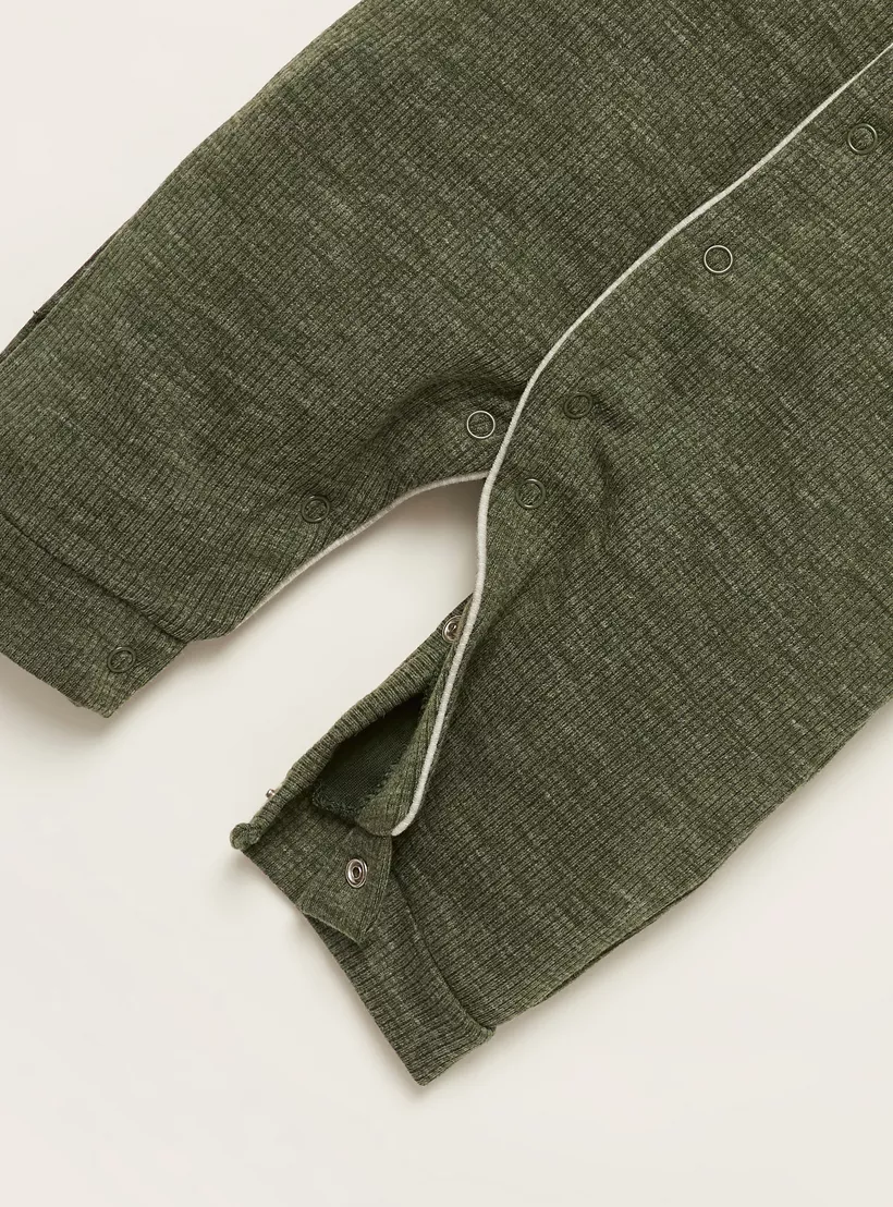 Juniors Textured Sleepsuit with Long Sleeves-3