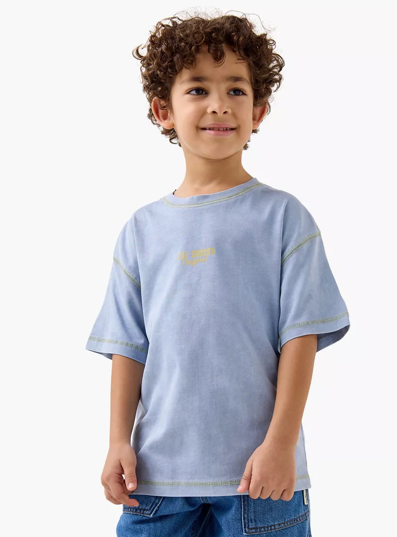 Lee Cooper Varsity Print T-shirt with Crew Neck-3