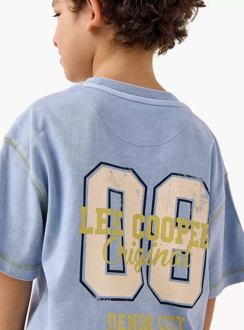 Lee Cooper Varsity Print T-shirt with Crew Neck-4