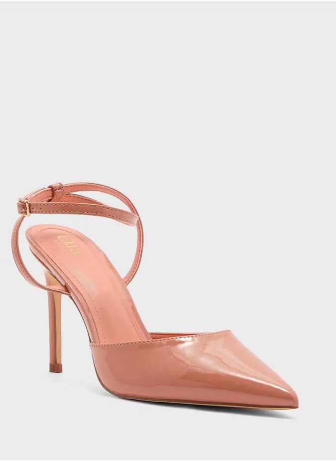 Patent Counter Strap Pointy High Heel Pump-2