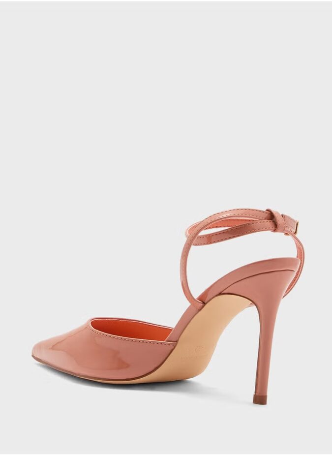 Patent Counter Strap Pointy High Heel Pump-3