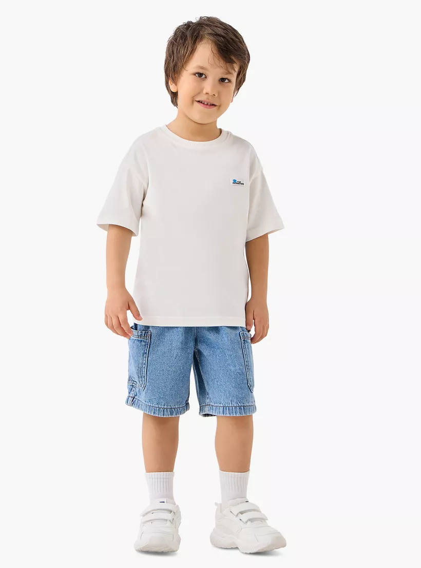 Sonic the Hedgehog Print T-shirt with Short Sleeves and Round Neck-2