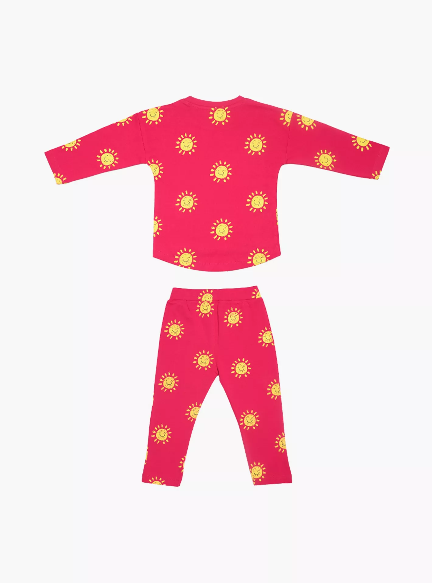 AIKO 2-Piece Cute Eternal Smiles Printed Long Sleeves T-Shirt with Pyjama Set-2