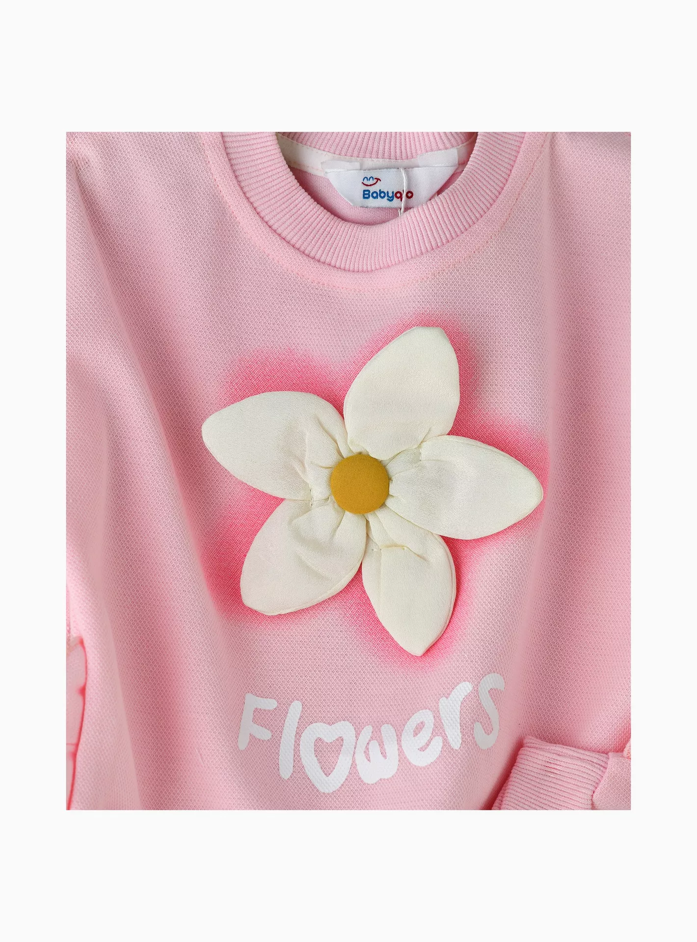 Babyqlo 2-Piece Floral Printed Long Sleeves Sweatshirt with Jeans-2