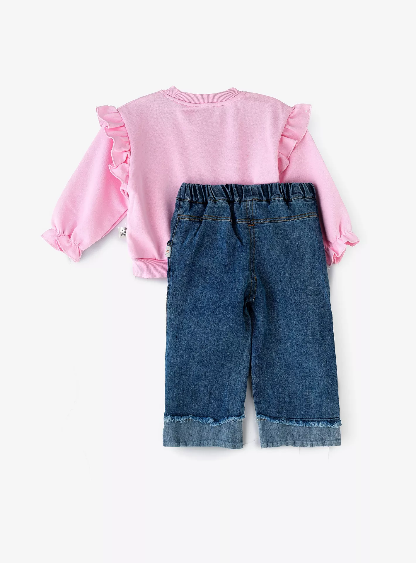 Babyqlo 2-Piece Floral Printed Long Sleeves Sweatshirt with Jeans -3
