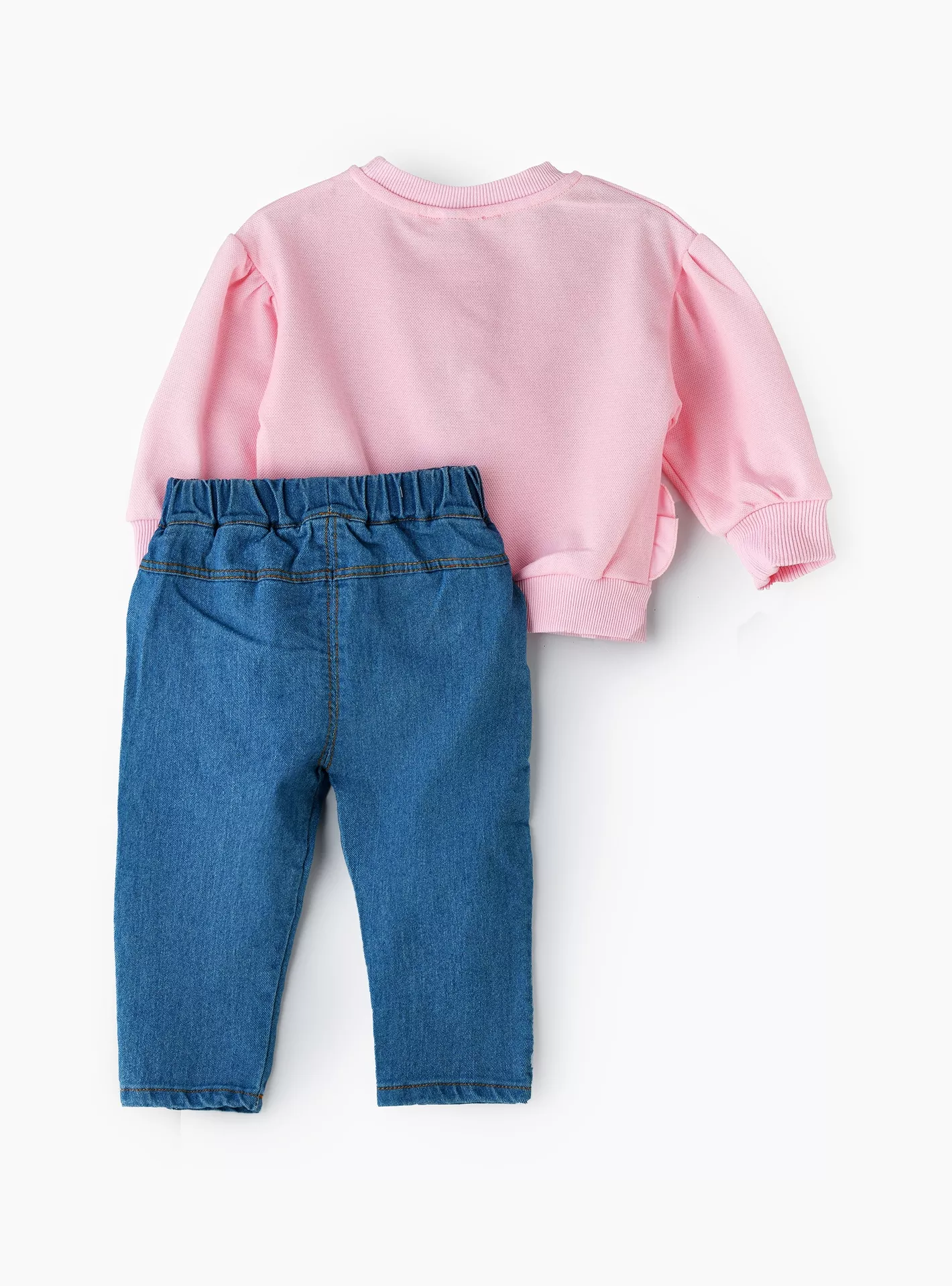 Babyqlo 2-Piece Floral Printed Long Sleeves Sweatshirt with Jeans-3